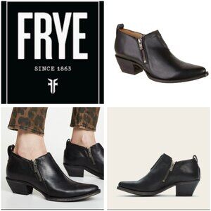FRYE Sacha Moto Shootie Boots Size 11 B Black Women's Ankle Booties $325
